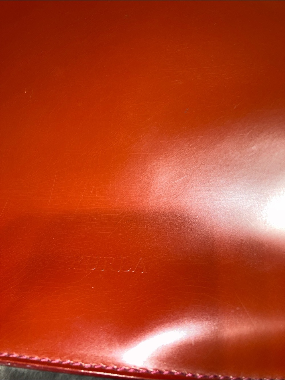 Furla glossy red shoulder bag